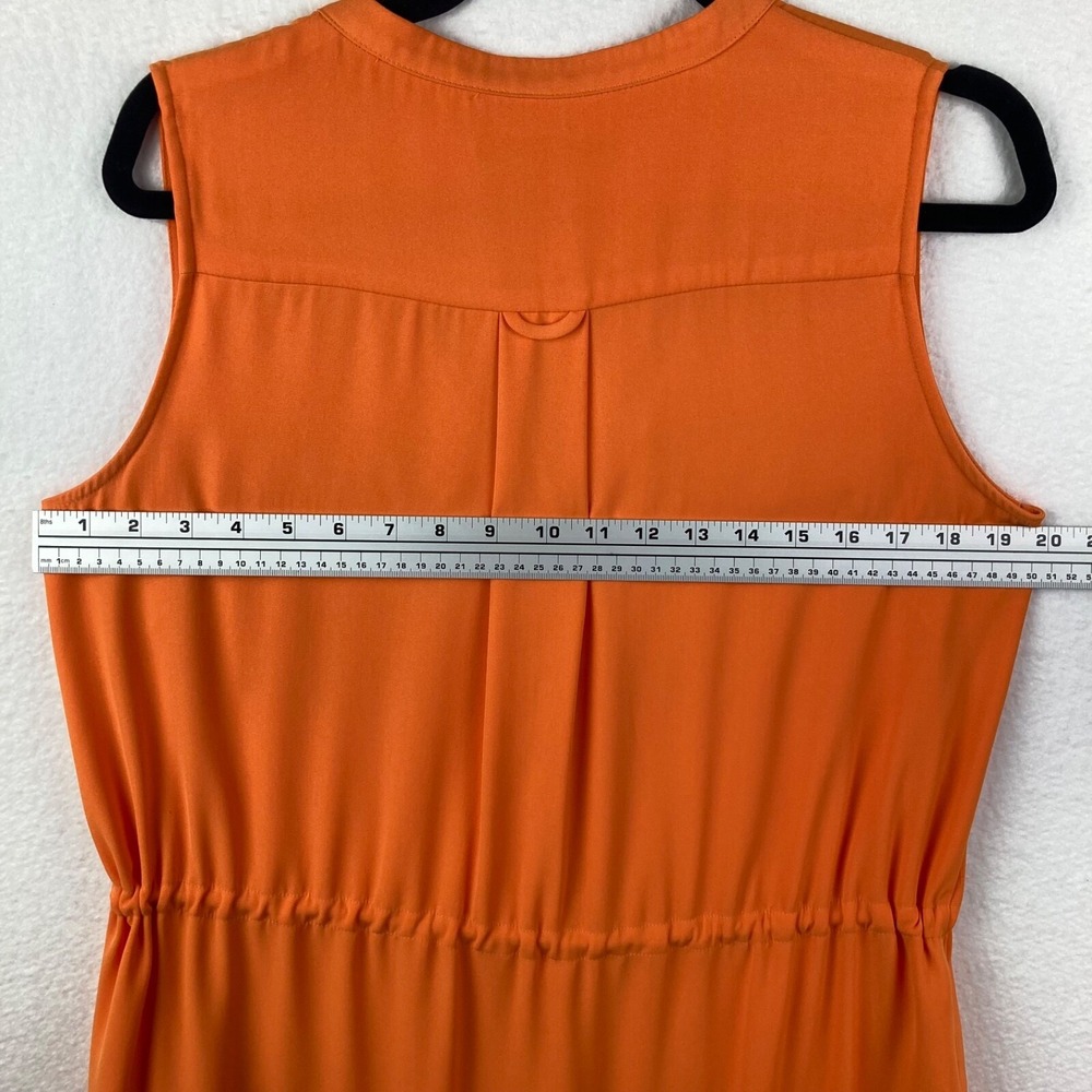 Antonio Melani Orange Draw String Waist Sleeveless Mini Dress with Pockets Sz M - Picture 13 of 14